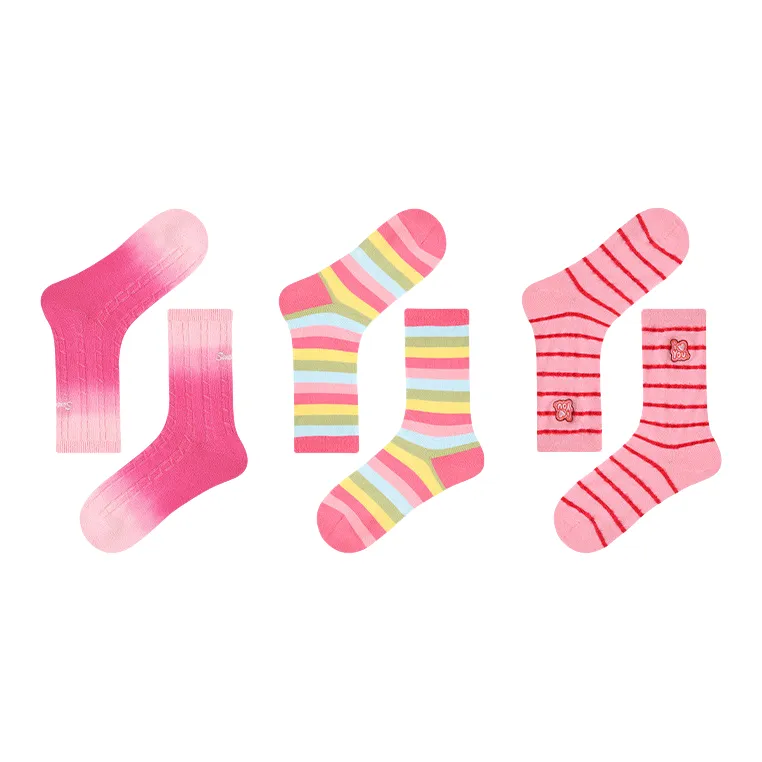 Vine Color Mid Calf Socks Women's 3 Pack-5