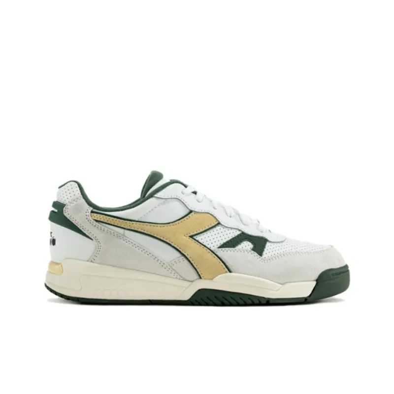 Diadora Winner Anti Slip Wear Resistant Low Top Tennis Shoes Unisex White Green-1