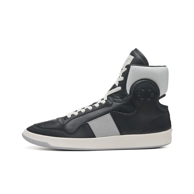 EQLZ EQUALIZER Vintage Basketball Shoes Unisex High Top Concrete Black-0
