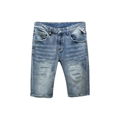 JUCY JUDY Denim Shorts Men Vintage Blue