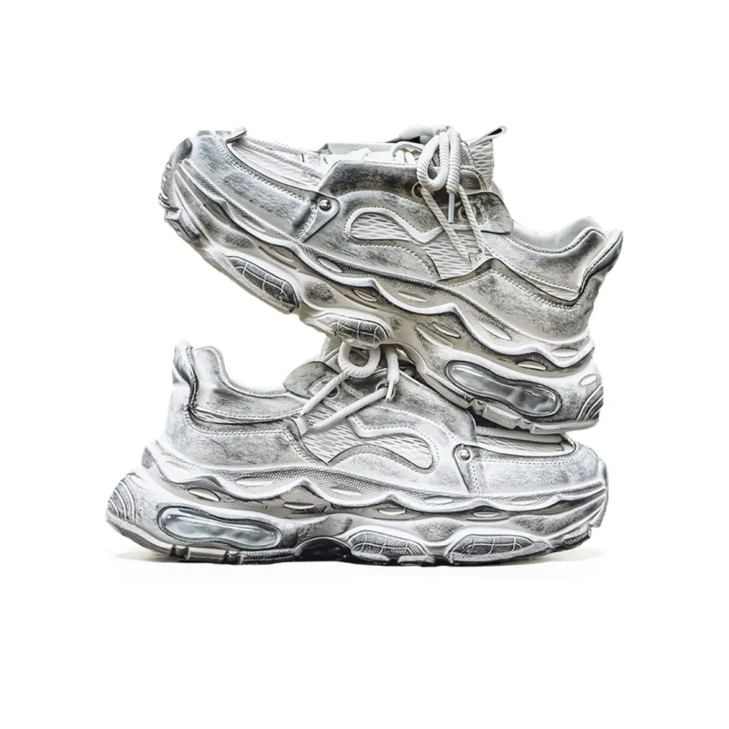 Meiretu Cushioning Coverage, Impact Resistant, Height Increasing Low Top Chunky Sneakers Men's-26
