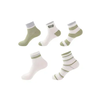 H YXIANG Mid Calf Socks Women's 5 Pack Multicolor