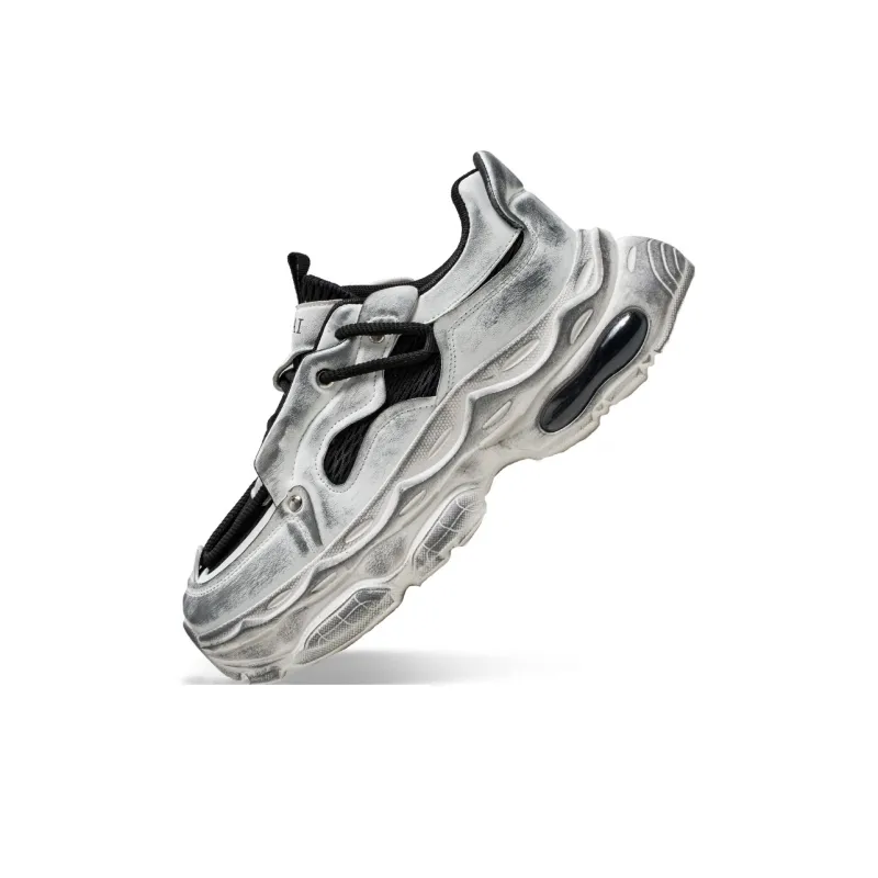 Meiretu Cushioning Coverage, Impact Resistant, Height Increasing Low Top Chunky Sneakers Men's-40