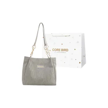 CORE BIRD Velour Shoulder Bag Regular Women's Black/White/Gray/Pink