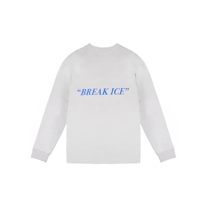 BKCXZICE Sweatshirt Unisex American Small Flame Long Sleeved White-1