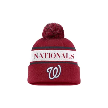 Nike Washington Nationals Team Stripe Peak Men's Nike Mlb Cuffed Pom Beanie