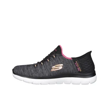 Skechers Anti Slip Wear Resistant Low Top Casual Shoes Women's Black Gray Purple