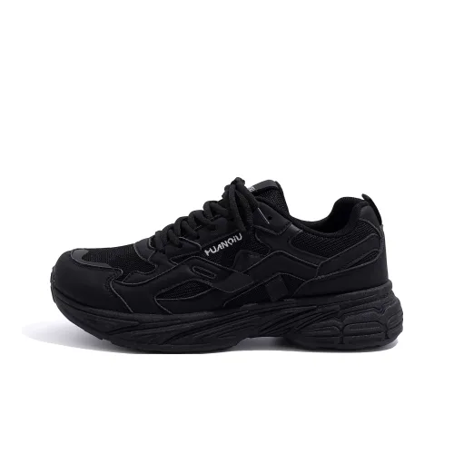 HUANQIU Chunky Sneakers Men Low-Top Black