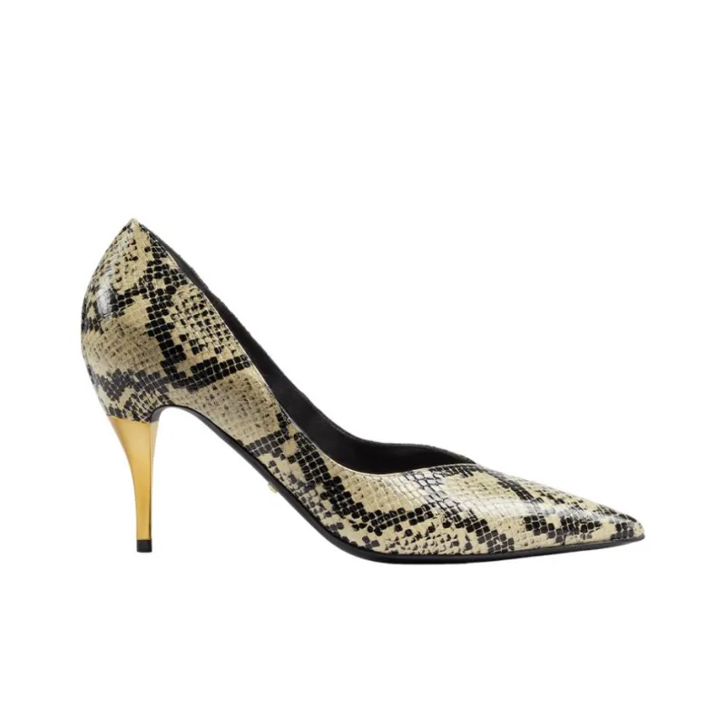 GUCCI Slim Heel Medium Heel Shoes Women's Beige Black-1