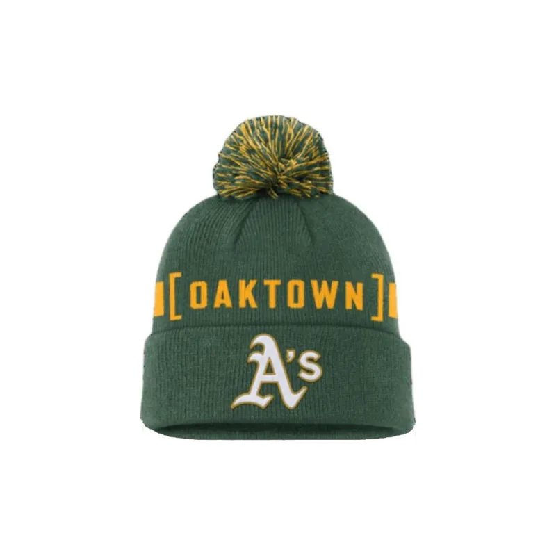 Nike Oakland Athletics Hometown Peak Men's Nike Mlb Cuffed Pom Beanie-0