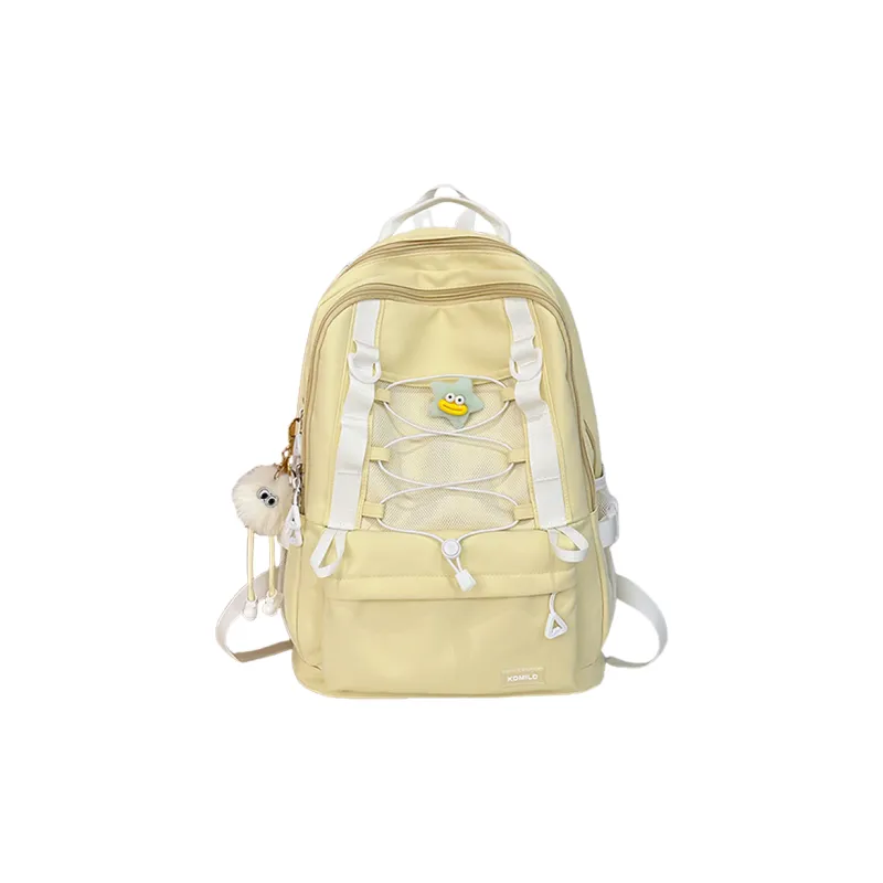 NX DOUGHNUT Nylon Fabric Backpack Women's Black/Pink/Yellow/Light Green/Light Blue-8
