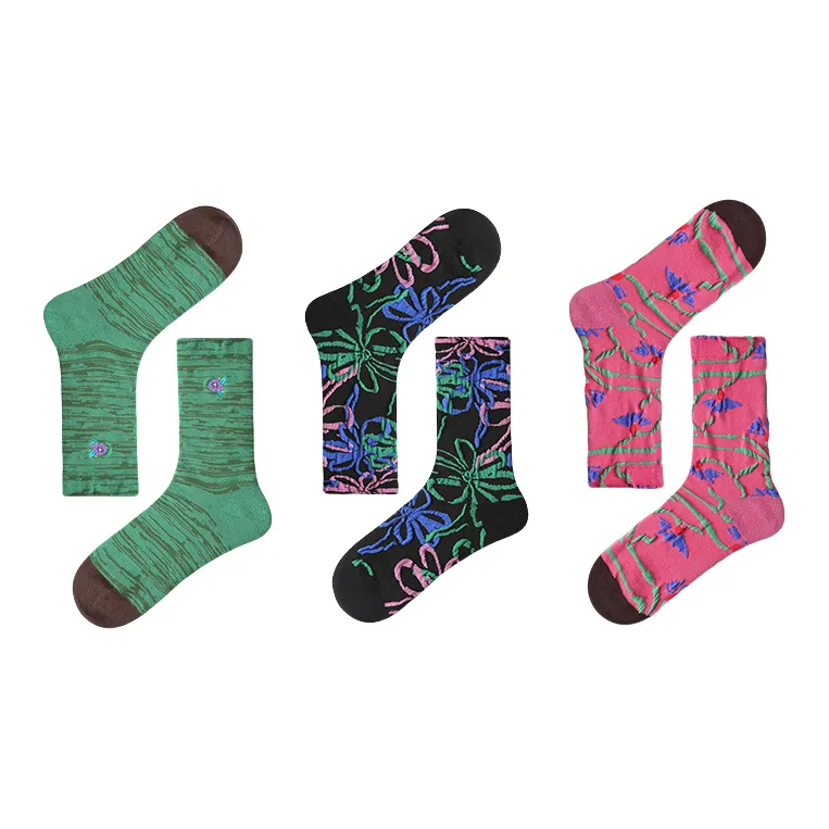 Vine Color Mid Calf Socks Women's 3 Pack-3
