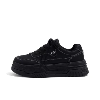 HUANQIU Abrasion Resistant Low Top Skateboard Shoes Women's Black