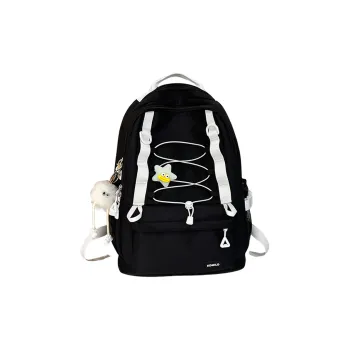 NX DOUGHNUT Nylon Fabric Backpack Women's Black/Pink/Yellow/Light Green/Light Blue