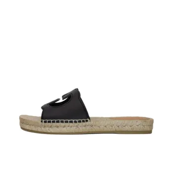 GUCCI Interlocking G Cut Out Espadrille Sandal 'Black'
