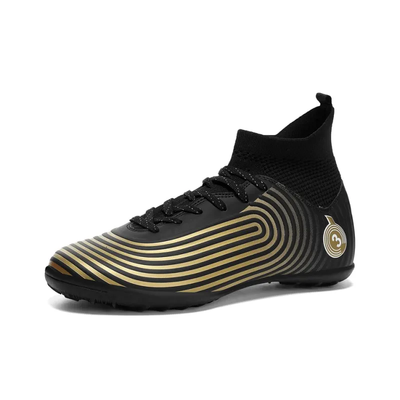 Kuding Soccer Shoes Unisex High Top Rose Red/Black/White/Mismatched Black White-32