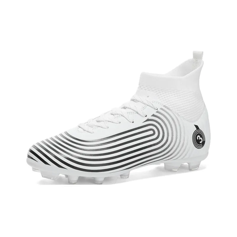 Kuding Soccer Shoes Unisex High Top Rose Red/Black/White/Mismatched Black White-15