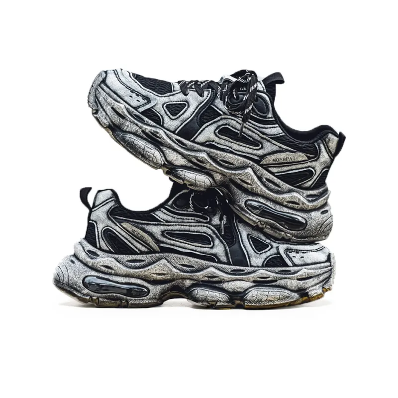 Meiretu Cushioning Coverage, Impact Resistant, Height Increasing Low Top Chunky Sneakers Men's-2