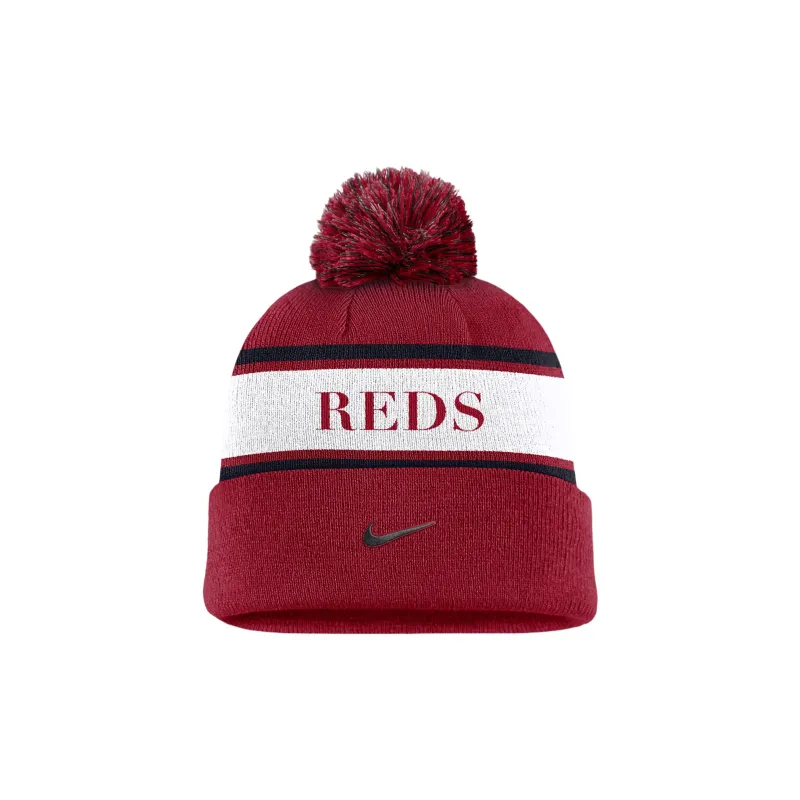 Nike Cincinnati S Team Stripe Peak Men's Nike Mlb Cuffed Pom Beanie-1