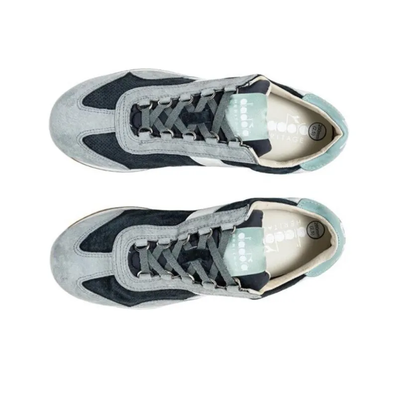 Diadora Anti Slip Wear Resistant Low Top Casual Running Shoes Unisex Gray Blue-3