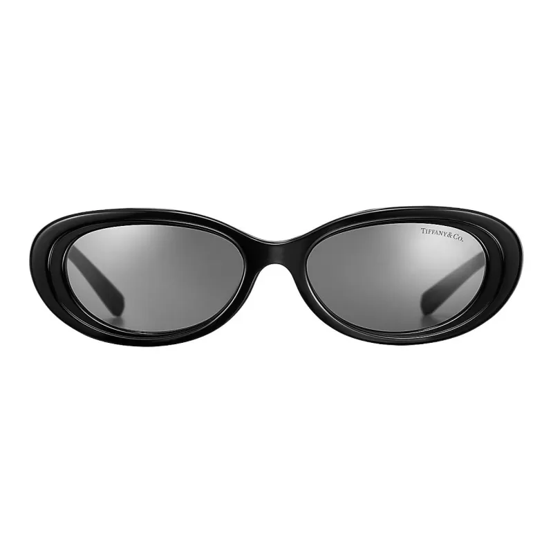 TIFFANY & CO. Acetate Oval Sunglasses Unisex Black-1