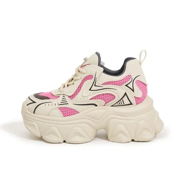 Milan Love Song Anti-Slip And Wear-Resistant Lightweight Low-Top Chunky Sneakers Women's-5