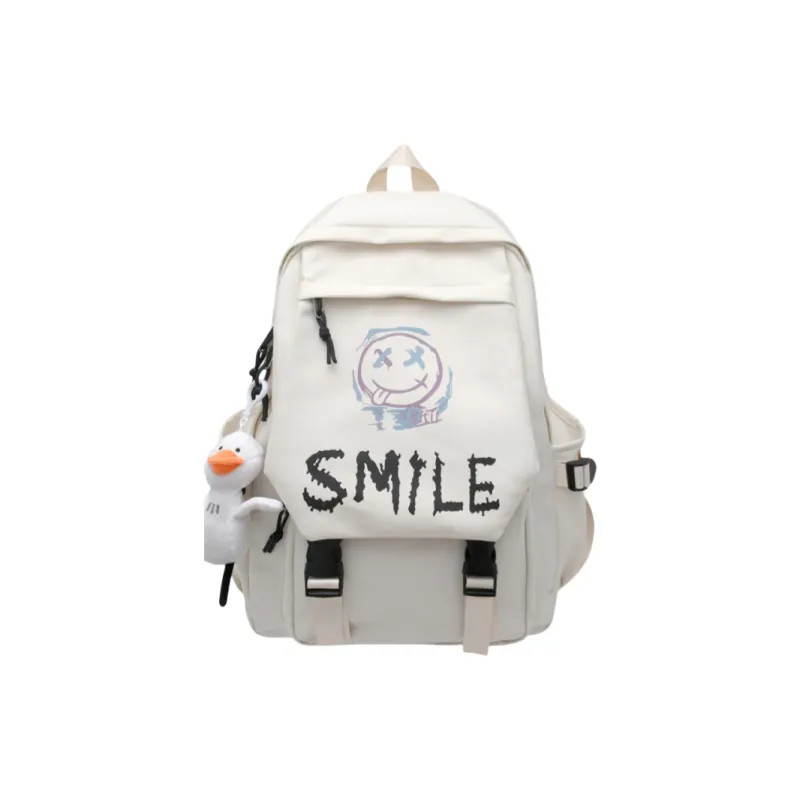 BRABOSTON Nylon Backpack Unisex Black/White-4