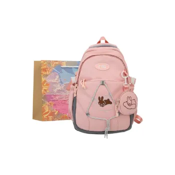 BRINCH Nylon Backpack Women's Black/Light Gray/Purple/Khaki/Pink