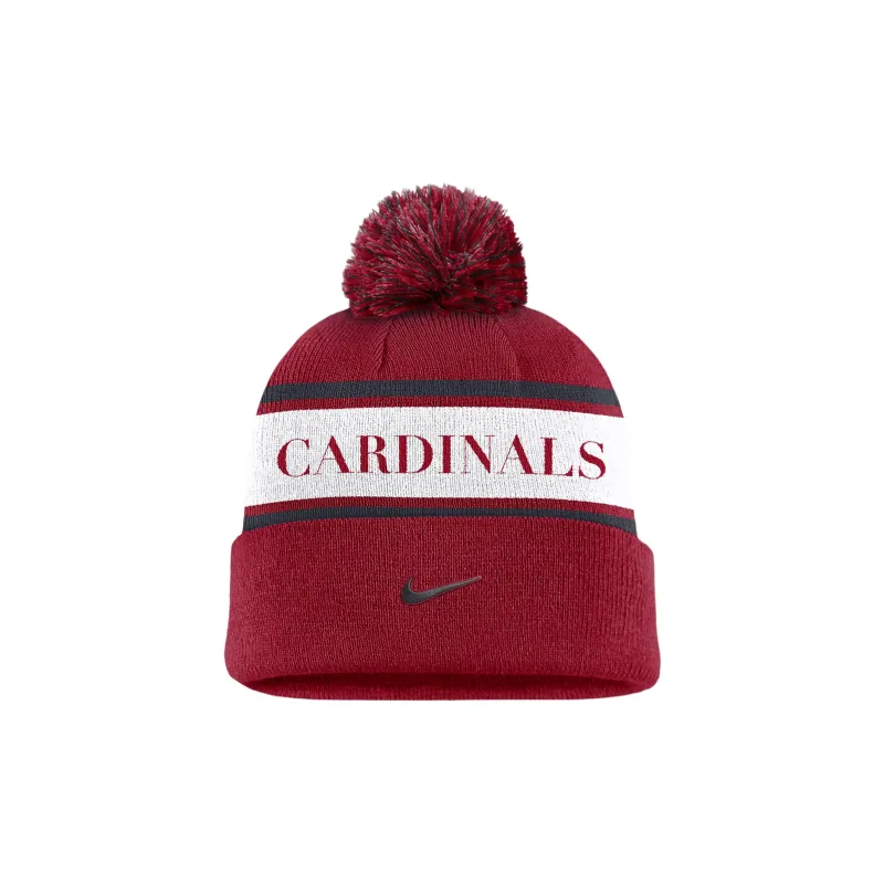 Nike St. Louis Cardinals Team Stripe Peak Men's Nike Mlb Cuffed Pom Beanie-1