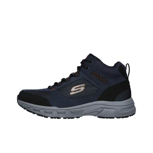 Skechers Relaxed Fit Outdoor Shoes Men Mid-Top Blue/Black/Orange