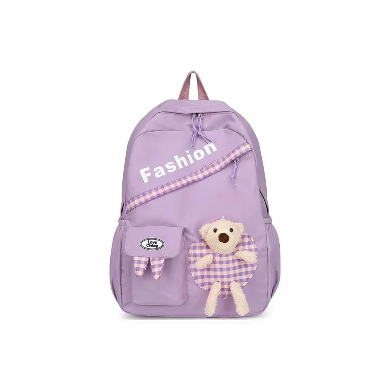 Venerable Brahma Nylon Fabric Backpack Women's Black/Pink/Red/Purple/Blue-36