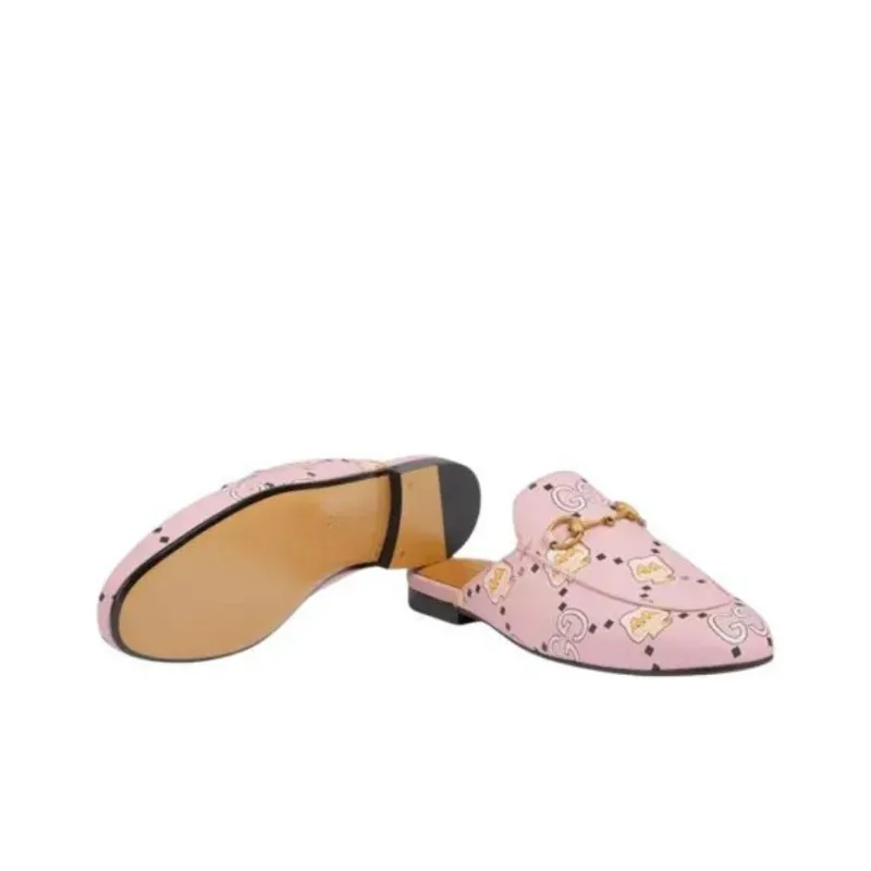 GUCCI Princetown Wrap-toe Slippers Women's Light Pink-7