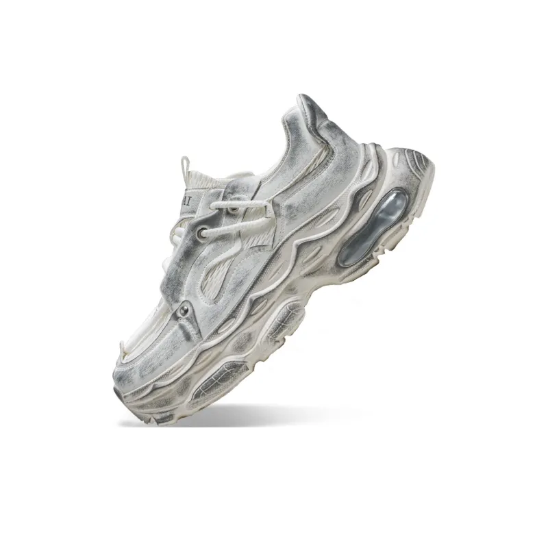 Meiretu Cushioning Coverage, Impact Resistant, Height Increasing Low Top Chunky Sneakers Men's-25