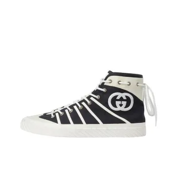 GUCCI Gg Tortuga High Sneakers Black White