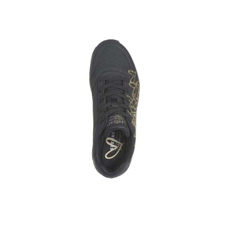 Skechers Uno Anti Slip Wear Resistant Low Top Casual Shoes Women's Black-3