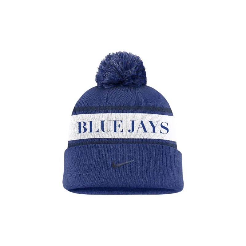 Nike Toronto Blue Jays Team Stripe Peak Men's Nike Mlb Cuffed Pom Beanie-1