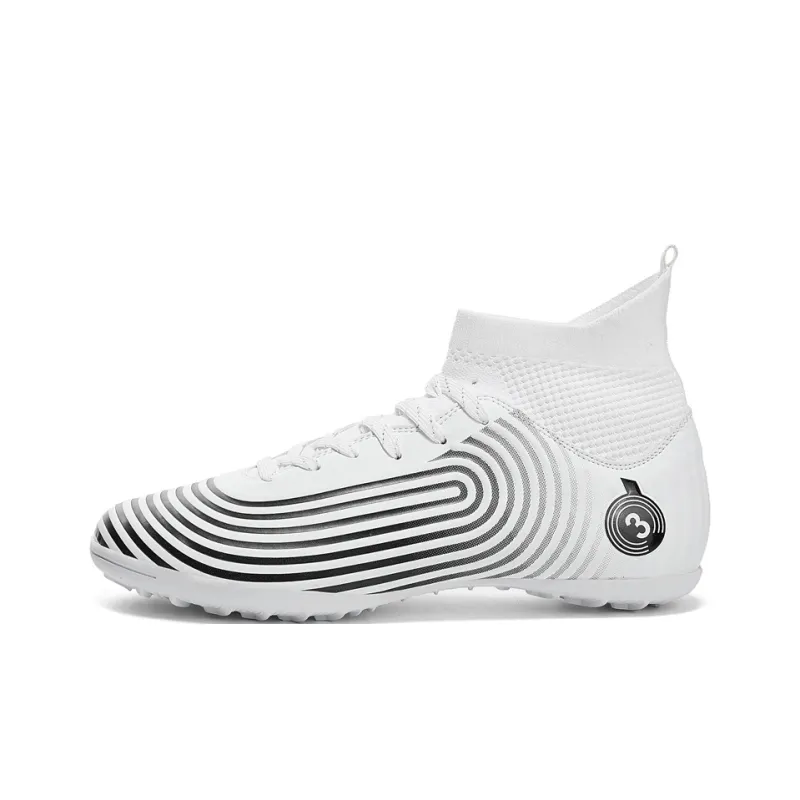 Kuding Soccer Shoes Unisex High Top Rose Red/Black/White/Mismatched Black White-39
