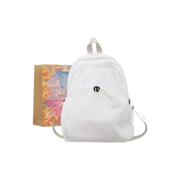 BRINCH Nylon Backpack Women's White/Pink/Khaki/Black