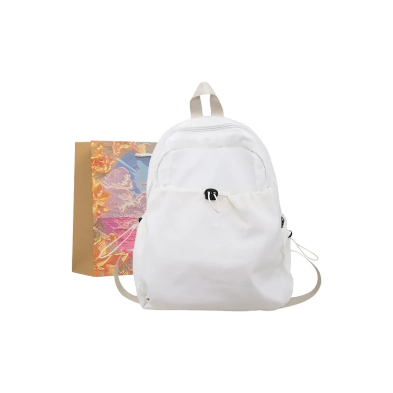 BRINCH Nylon Backpack Women's White/Pink/Khaki/Black-0
