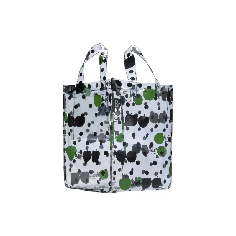 CDG PVC Polyvinyl Chloride Tote Bag, Shopping Bag, Handbag Small Size Unisex Black Green-2