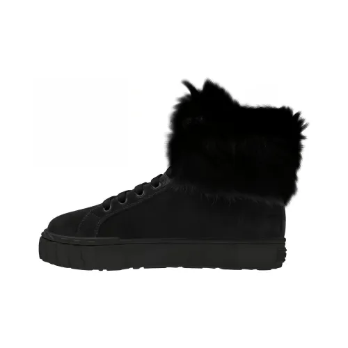 MIU MIU High-Top Stylish Skateboarding Shoes Women's Black