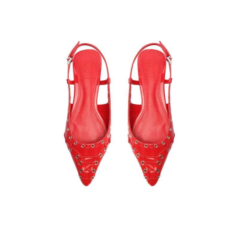 Schutz Ruth Casual Single Shoes Women's Red-4