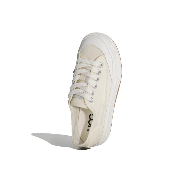 B10CROWN Anti Slip Wear Resistant Breathable Lightweight Low Top Canvas Shoes Women's Beige-3