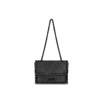 INJOYLIFE Denim Crossbody Bag Medium Size Women's Denim Black