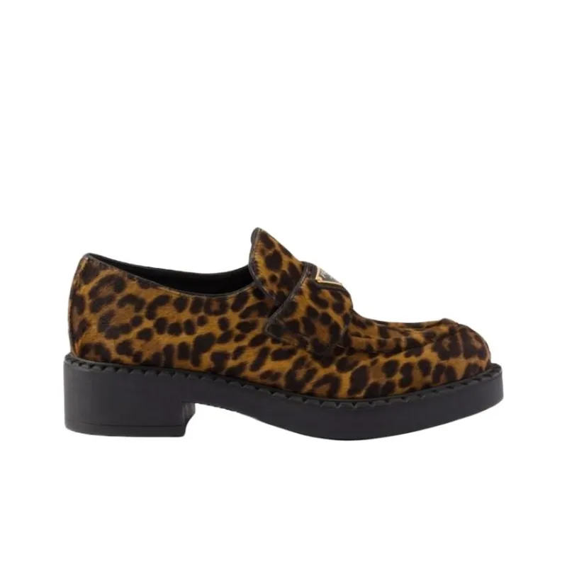 PRADA Honey Loafers 5cm Women's Brown-1