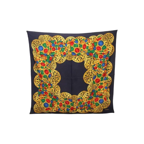 CHANEL Silk Silk Scarves Women's Multicolor