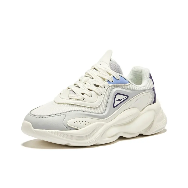 Erke Realm 2 Durable Breathable Low-Top Casual Shoes Women's Microcrystal White Smoky Purple Gray-2