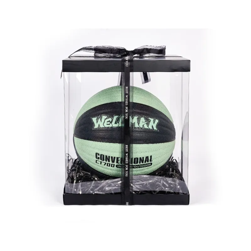 WELLman PU Basketball Black Green Size 7 Training Unisex-6