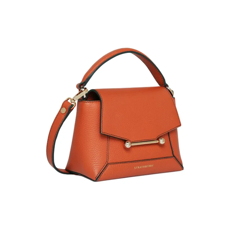 Strathberry Grained Calfskin Shoulder Bag Crossbody Bag Handbag Nano Women's Orange-1