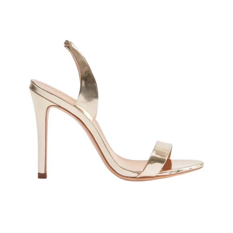 Schutz Luriane Strap Sandals 10.5cm Women's Gold-1